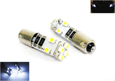 2 pieces of 8 SMD LED No Error 233 BA9s T4W Light bulb white