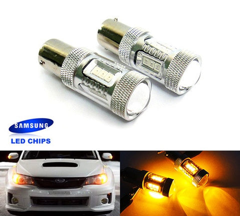 2 pieces of 15 SAMSUNG High Power 2835 SMD LED 382 1156 7506 BA15s P21W Light bulb 15W amber
