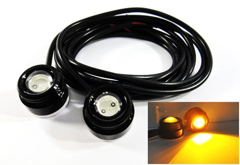 Universal 3W high power LED Eagle Eye kit Daytime Running Light DRL / Fog Lamp Amber