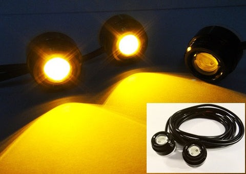 Universal 3W high power LED Eagle Eye kit Daytime Running Light DRL / Fog Lamp Amber