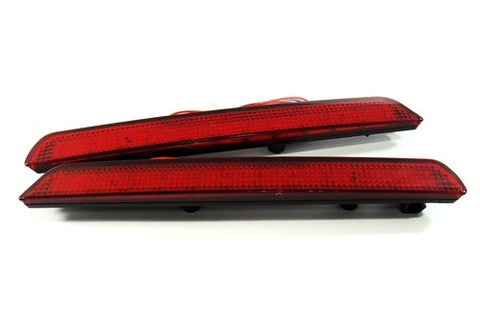 2x LED Bumper Reflector Red lens Tail Brake Light lamp Red 04-09 Mazda3 Mazdaspeed3