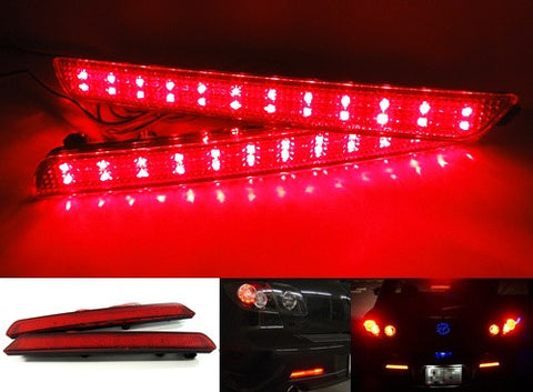 2x LED Bumper Reflector Red lens Tail Brake Light lamp Red 04-09 Mazda3 Mazdaspeed3