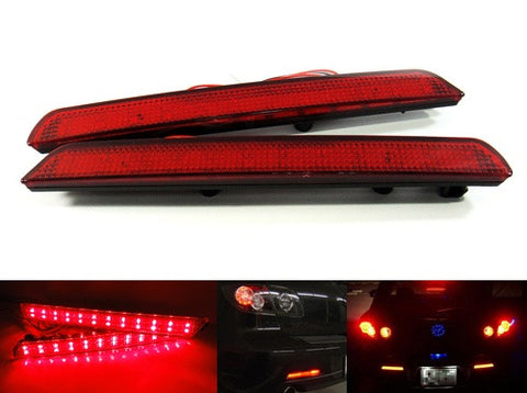 2x LED Bumper Reflector Red lens Tail Brake Light lamp Red 04-09 Mazda3 Mazdaspeed3