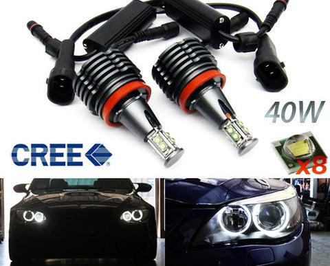 BMW Xenon white H8 40W CREE XP-E LED Angel Eyes / Halo Ring replacement Light bulb