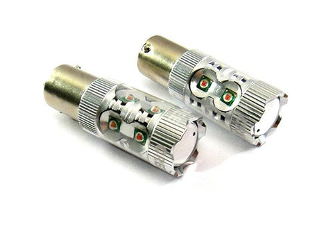 2 pieces of 566 BAZ15d 7225 P21/4W 10x CREE XB-D LED Projector Light bulb 50W red