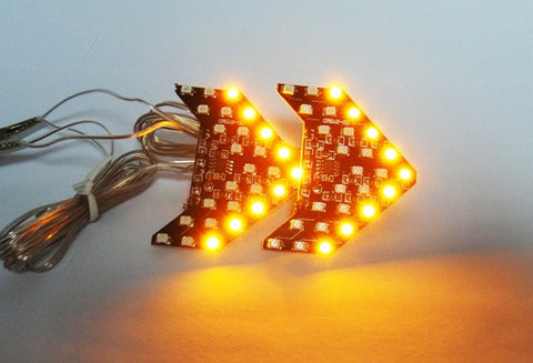 2 pieces of 27 SMD LED Side Mirror Sequential Turn Signal Arrow Panel Light Amber