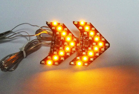 2 pieces of 27 SMD LED Side Mirror Sequential Turn Signal Arrow Panel Light Amber