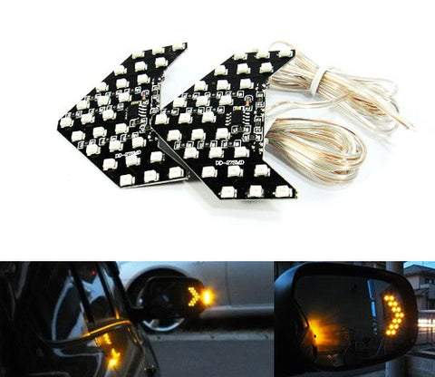 2 pieces of 27 SMD LED Side Mirror Sequential Turn Signal Arrow Panel Light Amber