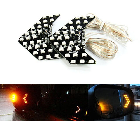 2 pieces of 27 SMD LED Side Mirror Sequential Turn Signal Arrow Panel Light Amber