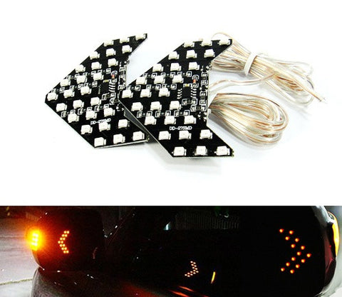 2 pieces of 27 SMD LED Side Mirror Sequential Turn Signal Arrow Panel Light Amber
