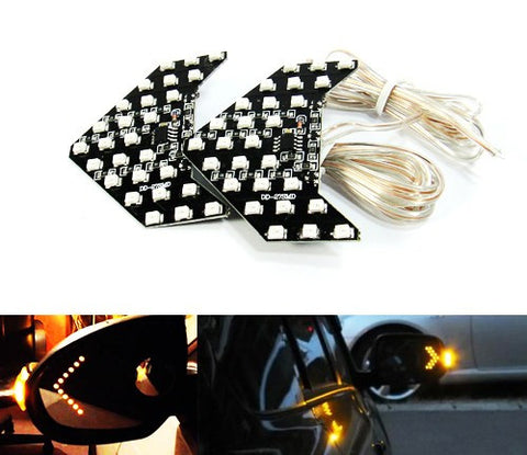 2 pieces of 27 SMD LED Side Mirror Sequential Turn Signal Arrow Panel Light Amber