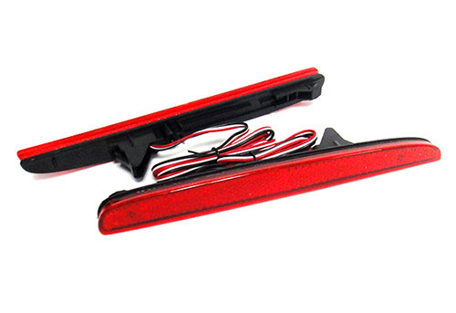 2x LED Bumper Reflector Assembly Red lens Tail Brake Light Red 2016+ Honda Civic X HB FK