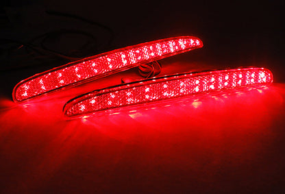 2x LED Bumper Reflector Assembly Red lens Tail Brake Light Red 2016+ Honda Civic X HB FK