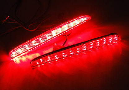 2x LED Bumper Reflector Assembly Red lens Tail Brake Light Red 2016+ Honda Civic X HB FK
