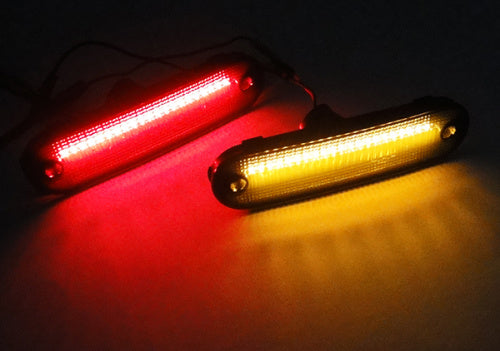 4x Black Smoked Lens LED Side Marker Light Amber Red 90-05 Mazda MX-5