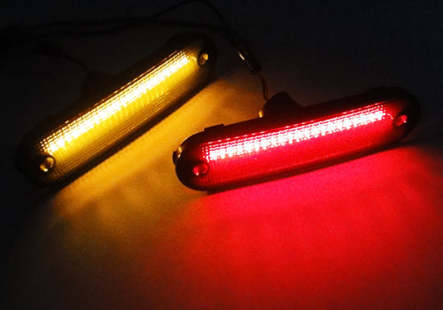 4x Black Smoked Lens LED Side Marker Light Amber Red 90-05 Mazda MX-5