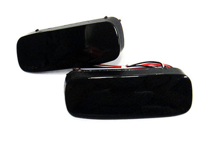 2x LED Bumper Reflector Assembly Black Smoked lens Tail Brake Light Red Citroen C1 Dispatch Peugeot 107 Expert Scudo