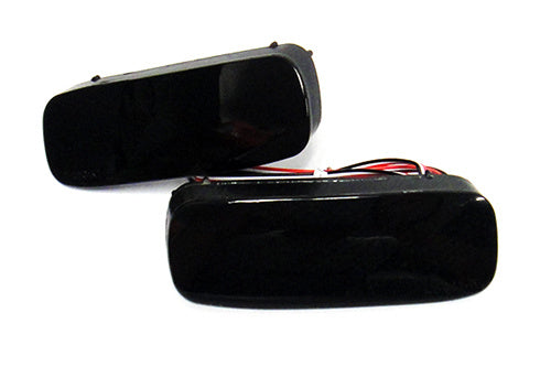 2x LED Bumper Reflector Assembly Black Smoked lens Tail Brake Light Red Citroen C1 Dispatch Peugeot 107 Expert Scudo