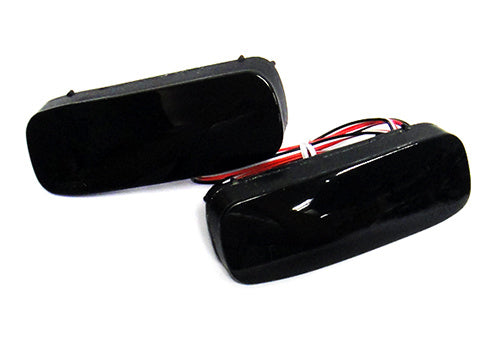 2x LED Bumper Reflector Assembly Black Smoked lens Tail Brake Light Red Citroen C1 Dispatch Peugeot 107 Expert Scudo