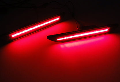 2x Black Smoked Lens LED Rear Bumper Side Marker Light Red 2015+ Ford Mustang VI