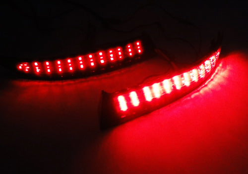 2x LED Bumper Reflector Assembly Red Lens Tail Brake Light Red BMW X5 E70 LCI