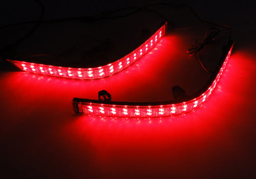 2x LED Bumper Reflector Assembly Red Lens Tail Brake Light Red 2015+ VW Transporter T6