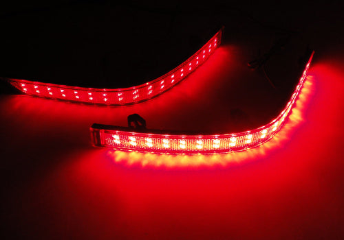 2x LED Bumper Reflector Assembly Red Lens Tail Brake Light Red 2015+ VW Transporter T6