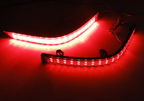 2x LED Bumper Reflector Assembly Red Lens Tail Brake Light Red 2015+ VW Transporter T6