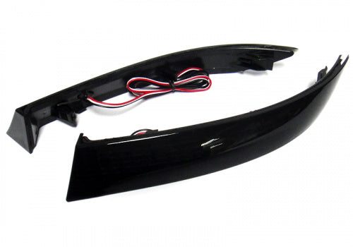 2x LED Bumper Reflector Assembly Black Smoked Lens Tail Brake Light Red BMW X5 E70 LCI