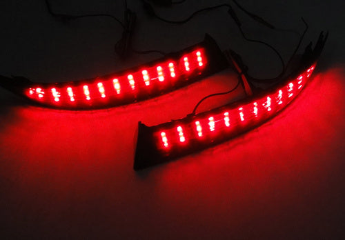 2x LED Bumper Reflector Assembly Black Smoked Lens Tail Brake Light Red BMW X5 E70 LCI