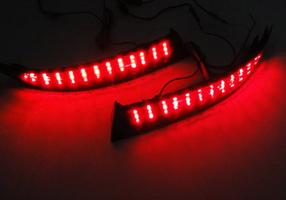 2x LED Bumper Reflector Assembly Black Smoked Lens Tail Brake Light Red BMW X5 E70 LCI