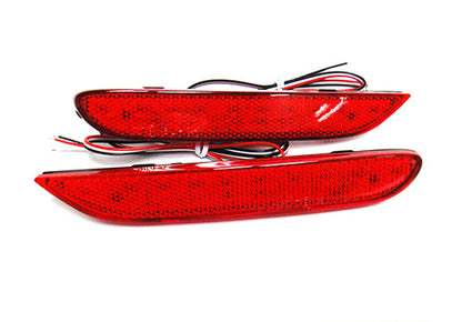 2x LED Bumper Reflector Assembly Red lens Tail Brake Light Red 2014+ Nissan Qashqai Pathfinder Infiniti Q30 Q50