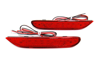 2x LED Bumper Reflector Assembly Red lens Tail Brake Light Red 2014+ Nissan Qashqai Pathfinder Infiniti Q30 Q50
