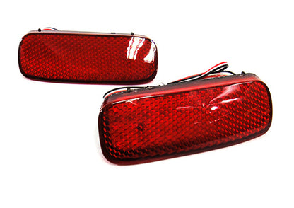 2x LED Bumper Reflector Assembly Red lens Tail Brake Light Red Citroen C1 Dispatch Peugeot 107 Expert Scudo