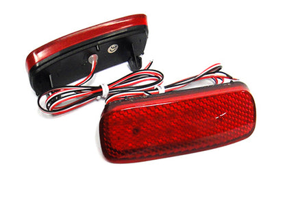 2x LED Bumper Reflector Assembly Red lens Tail Brake Light Red Citroen C1 Dispatch Peugeot 107 Expert Scudo