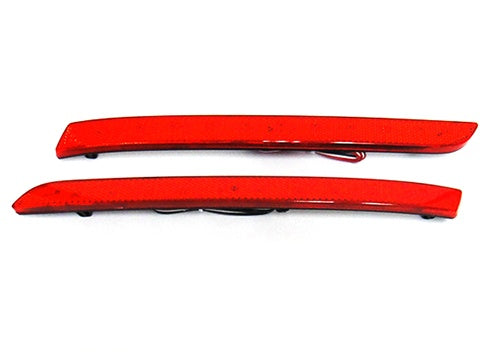 2x LED Bumper Reflector Assembly Red lens Tail Brake Light Red 2012-16 VW Transporter T5 Caravelle facelifted