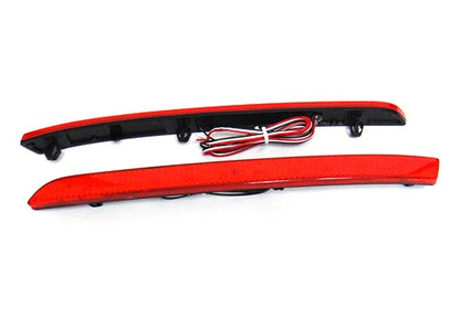 2x LED Bumper Reflector Assembly Red lens Tail Brake Light Red 2012-16 VW Transporter T5 Caravelle facelifted