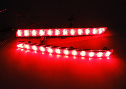 2x LED Bumper Reflector Assembly Red lens Tail Brake Light Red 2012-16 VW Transporter T5 Caravelle facelifted