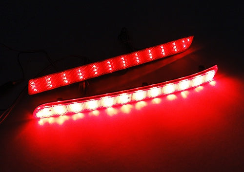 2x LED Bumper Reflector Assembly Red lens Tail Brake Light Red 2012-16 VW Transporter T5 Caravelle facelifted