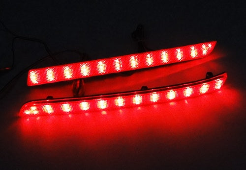 2x LED Bumper Reflector Assembly Red lens Tail Brake Light Red 2012-16 VW Transporter T5 Caravelle facelifted