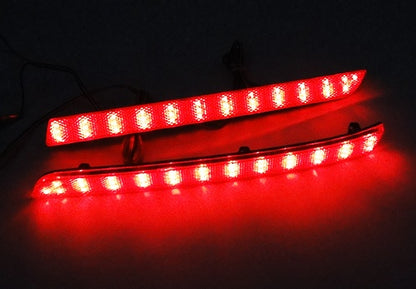 2x LED Bumper Reflector Assembly Red lens Tail Brake Light Red 2012-16 VW Transporter T5 Caravelle facelifted