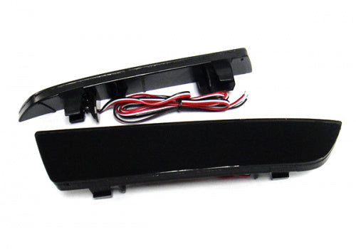 2x LED Bumper Reflector Assembly Black Smoked lens Tail Brake Light Red 2014+ Mercedes Vito Viano W447