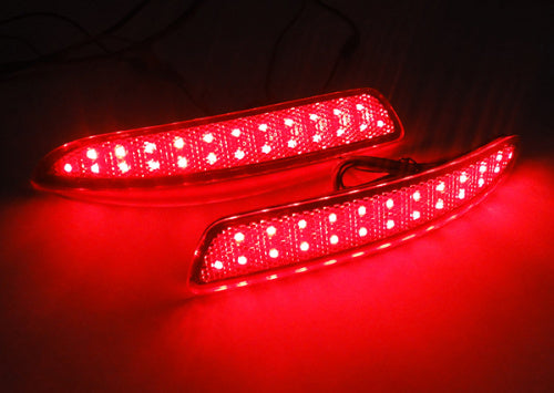2x LED Bumper Reflector Assembly Red Lens Tail Brake Light Red BMW X5 E70