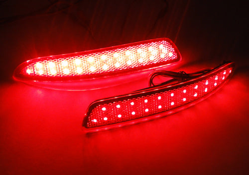 2x LED Bumper Reflector Assembly Red Lens Tail Brake Light Red BMW X5 E70