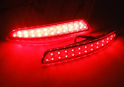 2x LED Bumper Reflector Assembly Red Lens Tail Brake Light Red BMW X5 E70