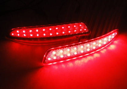 2x LED Bumper Reflector Assembly Red Lens Tail Brake Light Red BMW X5 E70