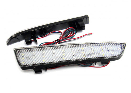 2x LED Bumper Reflector Clear lens Tail Brake Light Red Backup Lamp White 2014+ Mercedes Vito Viano W447