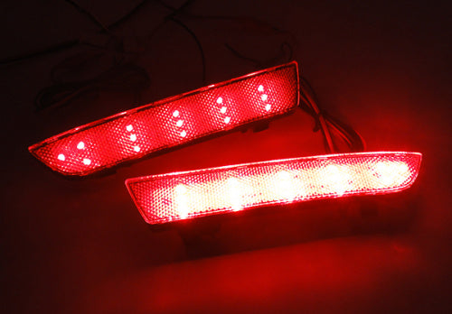 2x LED Bumper Reflector Clear lens Tail Brake Light Red Backup Lamp White 2014+ Mercedes Vito Viano W447