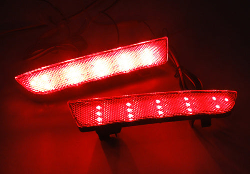 2x LED Bumper Reflector Clear lens Tail Brake Light Red Backup Lamp White 2014+ Mercedes Vito Viano W447