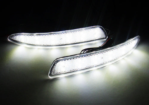 2x LED Bumper Reflector Clear lens Tail Brake Light Red Backup Lamp White BMW X5 E70